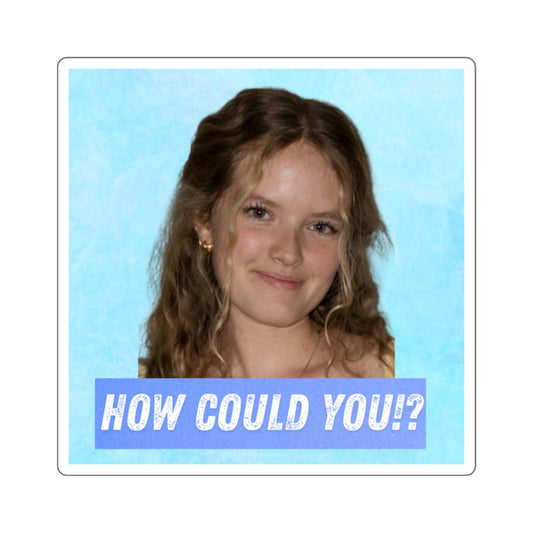 Square Sticker — "How Could You?" Portrait Sticker, Funny Sarcastic Laptop Decal